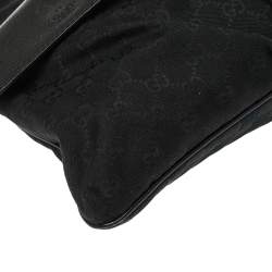 Pre Owned Gucci Black GG Canvas Web Messenger Bag