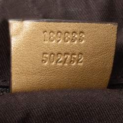 Pre Owned Gucci Gold GG Crystal Canvas and Leather D Ring Hobo