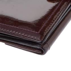 مملوكة مسبقًا محفظة غوتشي هيستريا جلد عنابي لامع بقلاب