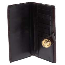 مملوكة مسبقًا محفظة غوتشي هيستريا جلد عنابي لامع بقلاب