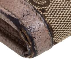 Pre Owned Gucci Nude/Beige GG Canvas and Leather Bree Original Continental Wallet