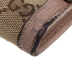 Pre Owned Gucci Nude/Beige GG Canvas and Leather Bree Original Continental Wallet