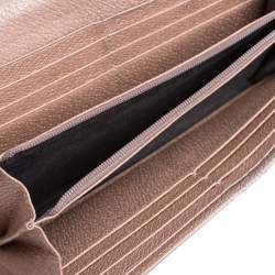 Pre Owned Gucci Nude/Beige GG Canvas and Leather Bree Original Continental Wallet