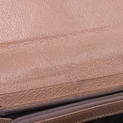 Pre Owned Gucci Nude/Beige GG Canvas and Leather Bree Original Continental Wallet