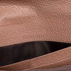 Pre Owned Gucci Nude/Beige GG Canvas and Leather Bree Original Continental Wallet