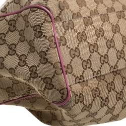 مملوكة مسبقًا Gucci Beige/Pink GG Canvas and Leather Medium Sukey Tote
