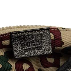 Pre Owned Gucci Black Guccissima Leather Bamboo Ring Hobo