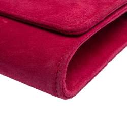 Pre Owned حقيبة كلتش غوتشي قفل كريستال جي جي برودواي سويدي وردية