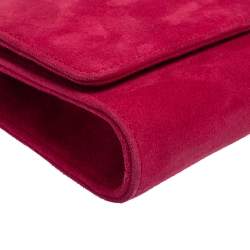 Pre Owned حقيبة كلتش غوتشي قفل كريستال جي جي برودواي سويدي وردية