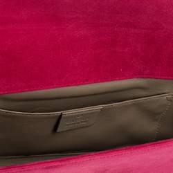 Pre Owned حقيبة كلتش غوتشي قفل كريستال جي جي برودواي سويدي وردية