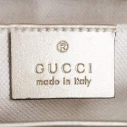 Pre Owned Gucci Metallic Beige Guccissima Leather Medium Emily Shoulder Bag