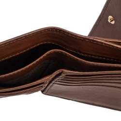 Pre Owned محفظة غوتشي فرنش شعار جي جي جلد غوتشيسيما بنية