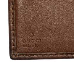 Pre Owned محفظة غوتشي فرنش شعار جي جي جلد غوتشيسيما بنية
