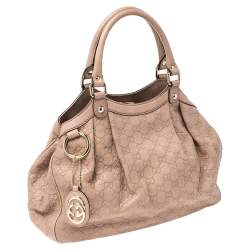 مملوكة مسبقًا Gucci Old Rose Guccissima Leather Medium Sukey Tote
