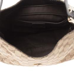Pre Owned Gucci Beige/Brown GG Canvas and Leather New Ladies Web Hobo