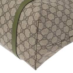 مملوكة مسبقًا Gucci Green/Beige GG Supreme Canvas and Leather Medium Nice Tote
