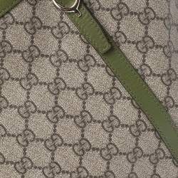 مملوكة مسبقًا Gucci Green/Beige GG Supreme Canvas and Leather Medium Nice Tote