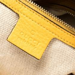 Pre Owned Gucci Beige/Yellow GG Canvas and Leather Bamboo Diana Shoulder Bag