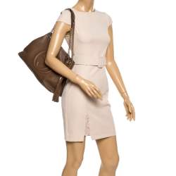 مملوكة مسبقًا Gucci Brown Leather Medium Soho Shoulder Bag