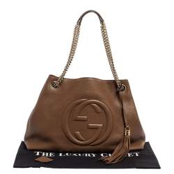 مملوكة مسبقًا Gucci Brown Leather Medium Soho Shoulder Bag