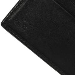 Pre Owned Gucci Black Guccissima Leather French Flap Wallet