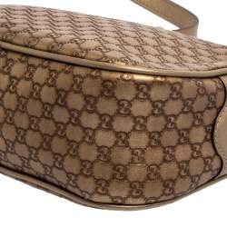مملوكة مسبقًا Gucci Metallic Beige Micro Guccissima Leather Camera Crossbody Bag