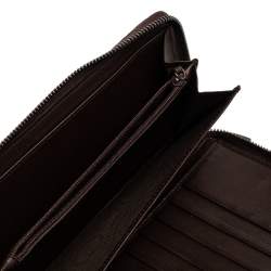 Pre Owned Gucci Brown Guccissima Leather Zip Around Organizer Wallet