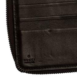 Pre Owned Gucci Brown Guccissima Leather Zip Around Organizer Wallet
