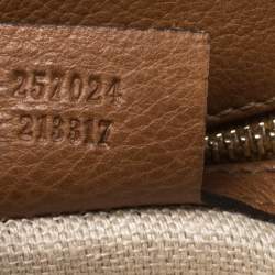 Pre Owned Gucci Beige/Brown GG Canvas and Leather Medium Marrakech Tassel Messenger Bag