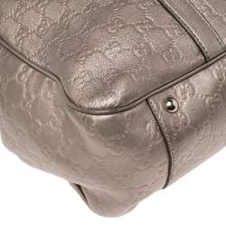 Pre Owned Gucci Metallic Lilac Guccissima Leather Large GG Twins Tote