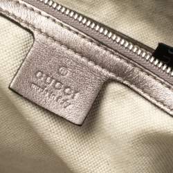 Pre Owned Gucci Metallic Lilac Guccissima Leather Large GG Twins Tote