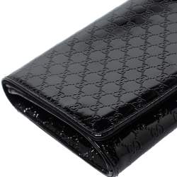 Pre Owned حقيبة كلتش غوتشي "براودواي" ص غيرة جلد لامع غوتشيسيما أسود