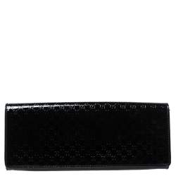 Pre Owned حقيبة كلتش غوتشي "براودواي" صغيرة جلد لامع غوتشيسيما أسود