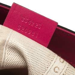 Pre Owned حقيبة يد غوتشي شوبر جلد ديامنت أرجوانية