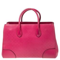 Pre Owned حقيبة يد غوتشي شوبر جلد ديامنت أرجوانية