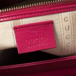 Pre Owned حقيبة يد غوتشي شوبر جلد ديامنت أرجوانية