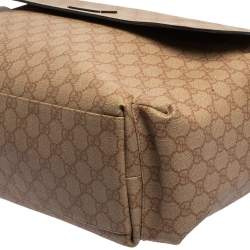 Pre Owned Gucci Old Rose GG Supreme Canvas and Leather Diaper Messenger Bag