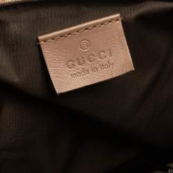 Pre Owned Gucci Old Rose GG Supreme Canvas and Leather Diaper Messenger Bag