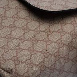 Pre Owned Gucci Old Rose GG Supreme Canvas and Leather Diaper Messenger Bag