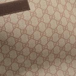 Pre Owned Gucci Old Rose GG Supreme Canvas and Leather Diaper Messenger Bag