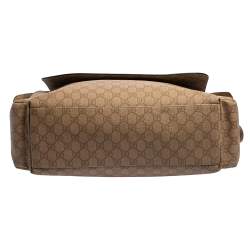 Pre Owned Gucci Old Rose GG Supreme Canvas and Leather Diaper Messenger Bag