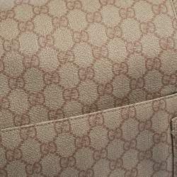 Pre Owned Gucci Old Rose GG Supreme Canvas and Leather Diaper Messenger Bag