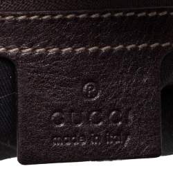 Pre Owned حقيبة غوتشي "امالفي هوبو" جلد و كانفاس مطبوع أسود و بني 