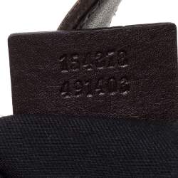 Pre Owned حقيبة غوتشي "امالفي هوبو" جلد و كانفاس مطبوع أسود و بني 