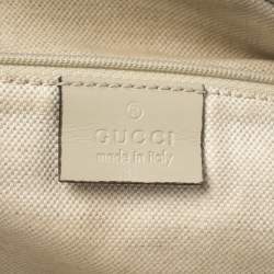 مملوكة مسبقًا Gucci Beige/Cream GG Canvas and Leather Medium Sukey Hobo