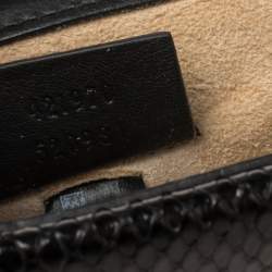 Pre Owned محفظة بسلسلة غوتشي ديونيسوس ميني جلد ثعبان سوداء