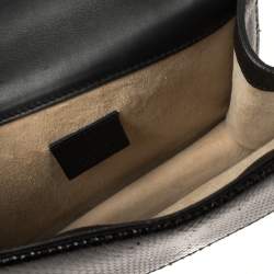 Pre Owned محفظة بسلسلة غوتشي ديونيسوس ميني جلد ثعبان سوداء