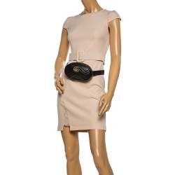 Pre Owned حقيبة غوتشي حزام جي جي مارمونت جلد مبطنة سوداء