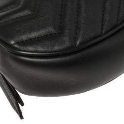 Pre Owned حقيبة غوتشي حزام جي جي مارمونت جلد مبطنة سوداء