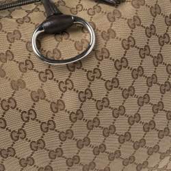 مملوكة مسبقًا Gucci Beige/Ebony GG Canvas and Leather Large Icon Bit Tote
